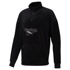 Bluza Męskie Reebok Classic Vector Velour Half-Zip Czarne PL 61HBIWL